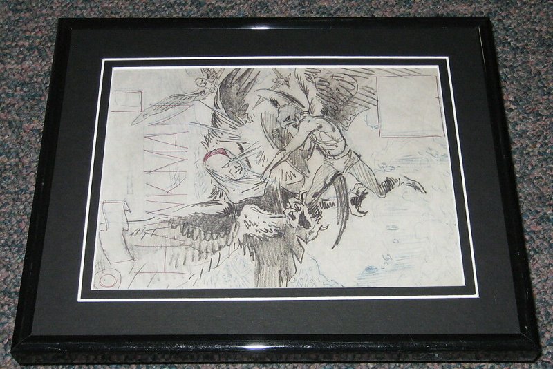 1962 Brave and the Bold #43 Framed Hawkman Cover Sketch Official Reproduction