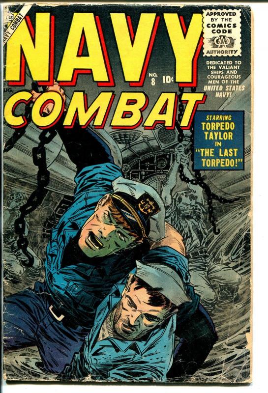 Navy Combat #8 1956-Atlas-Torpedo Taylor-Joe Sinott-Pete Morisi-VG-