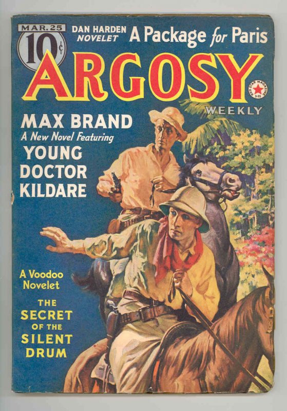 ARGOSY .1939. COMPLETE WEIRD NOVEL SET OF 6 -MAX BRAND- FIRETRUCK --FN/VF