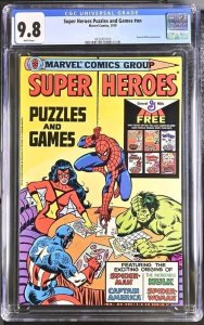 SUPER HEROES PUZZLES AND GAMES #NN CGC 9.8 GENERAL MILLS PROMO WHITE PAGES 1010