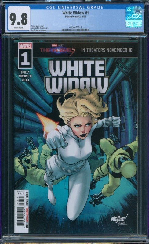 White Widow #1 CGC 9.8 David Marquez Cover A Marvel 2023 White Pages Just Graded