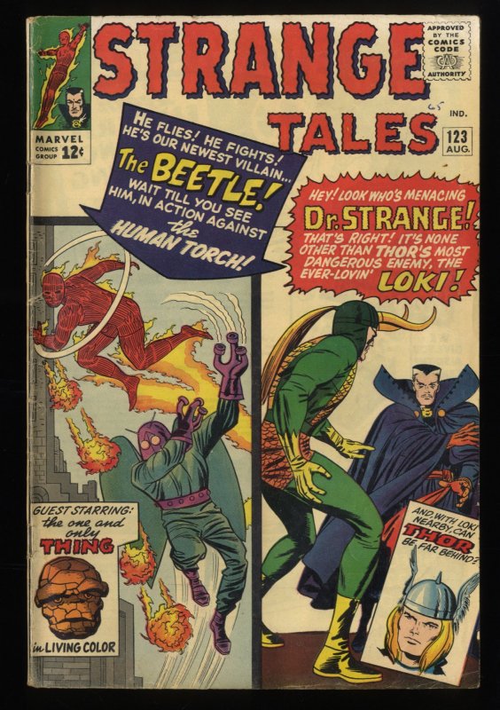 Strange Tales #123 VG+ 4.5 1st Appearance The Beetle! Doctor Strange Loki!