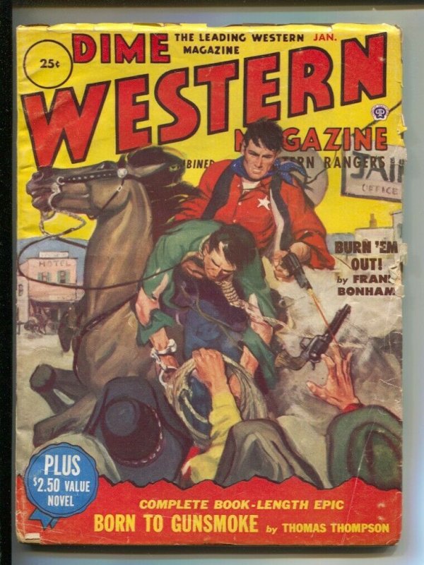 Dime Western-1/1952-Popular-A. Leslie Ross hanging rescue cover-Pulp thrills-VG