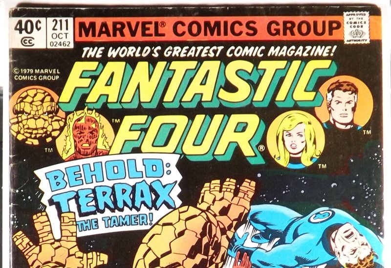 FANTASTIC FOUR #211 VG/FN 1st Appearance Terrax 1979 John Byrne Marvel Comics 