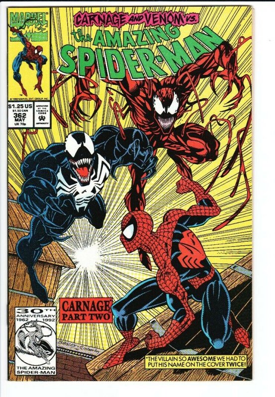 Amazing Spider-Man #362 venom Carnage - NM-