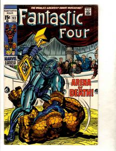 Fantastic Four # 93 VF Marvel Comic Book Dr. Doom Human Torch Thing Hulk FM3
