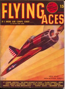 Flying Aces 1/1941-August Schomburg-YP-43 High Altitude Pursuit plane-hero pu...