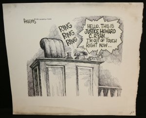 Justice Howard C. Ryan Chicago Sun Times Newspaper Gag 1990 art by Jack Higgins