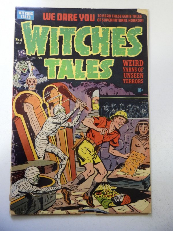 Witches Tales #4 (1951) PR Condition book length spine split, cover detached