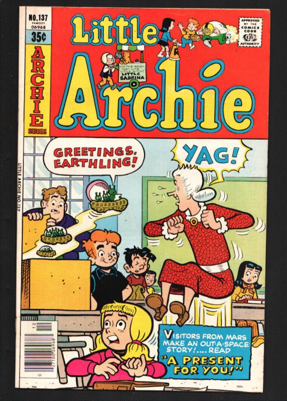 Little Archie #137 1978-Sci-fi cover-flying saucers-Little Sabrina appears-VF