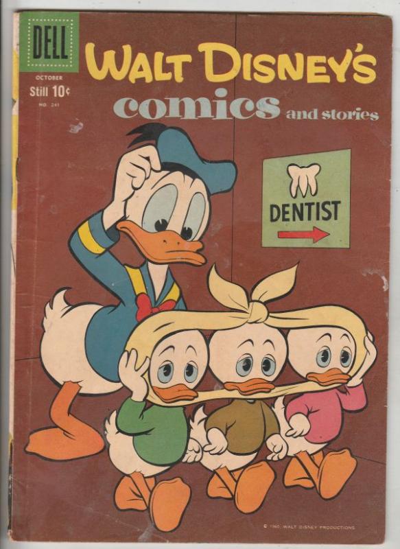 Comics and Stories, Walt Disney's #241 (Oct-60) FN Mid-Grade Donald Duck, Hue...