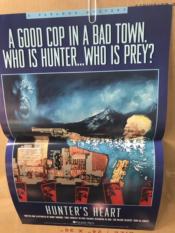 HUNTER’S HEART Paradox Press Promo poster : DC 1995 NM 11x17