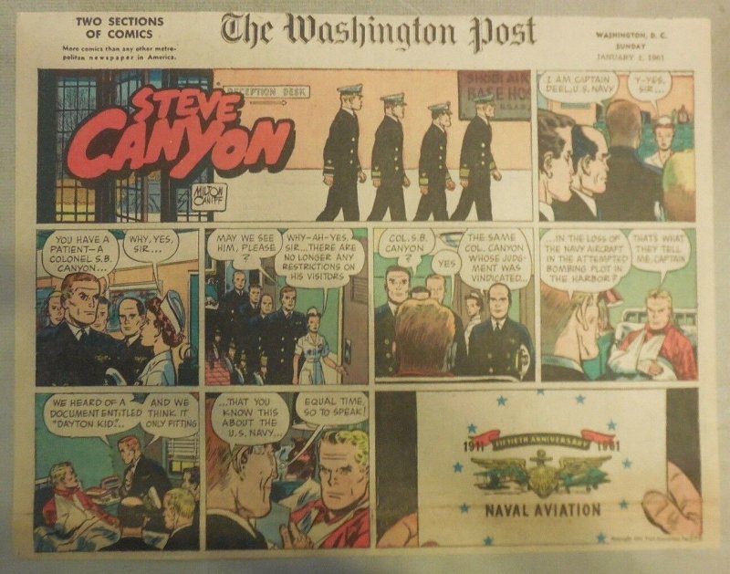 (52) Steve Canyon Sundays by Milton Caniff from 1961 Complete Year ! 11 x 15