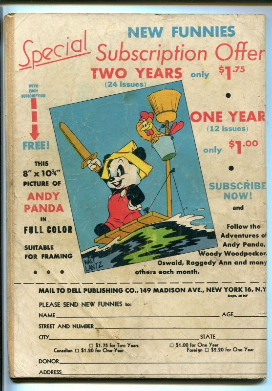 NEW FUNNIES  #104 1945-LI'L EIGHT BALL-RAGGEDY ANN-ANDY PANDA-good/vg 