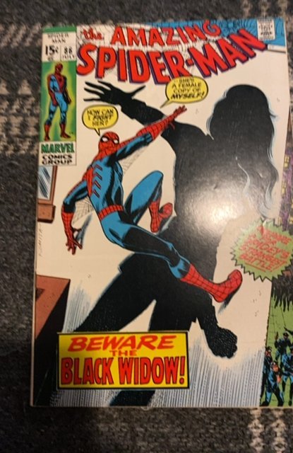 The Amazing Spider-Man #86 (1970) Black widow app fn/Vf