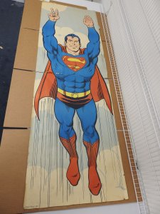 Lifesize Superman Poster (1971) large tears and tape present on poster