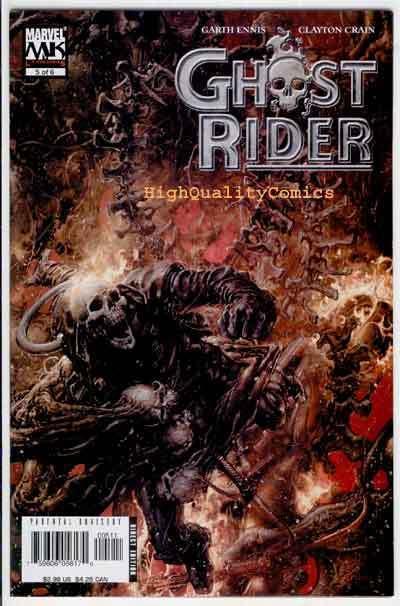 GHOST RIDER #5, NM+. Clayton Crain, Garth Ennis, 2005, Road to Damnation