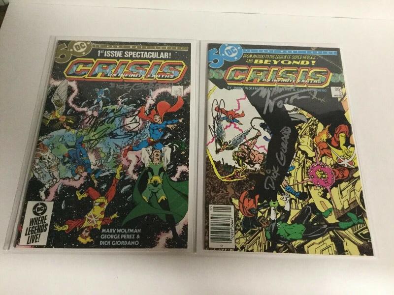 Crisis On Infinite Earths 1-12 Very Fine Signed By Giordano Pérez Wolfman Ordway