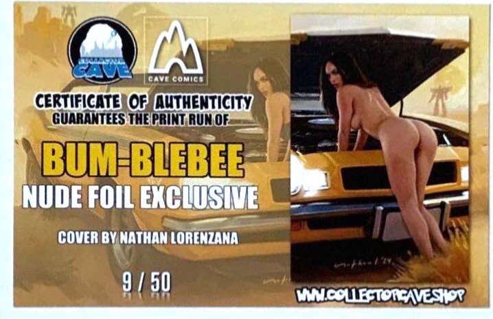 BUM-BLEBEE NATHAN LORENZANA COVER NICE/TOPLESS/NAUGHTY FOIL NAUGHTY LEATHER SET.