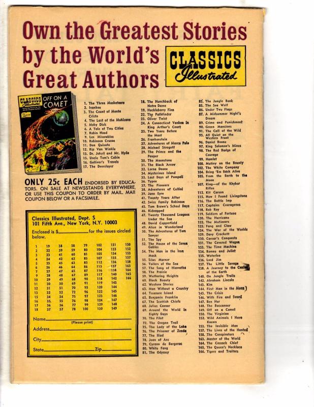 4 Classics Illustrated Gilberton Comics 42 (167) 57 (166) 64 (169) 153 (167) DK1