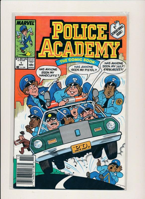 Marvel Comics POLICE ACADEMY The Comic Book 1,2,4 (3 comics) 1989 ~  VF (PF566) 