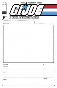 Gi Joe A Real American Hero #325 Cvr F Blank Sketch File Card Var Image Comics