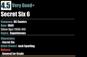 Secret Six 6 (1969) VG+ 4.5 Silver Age DC Comics