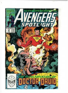 Avengers Spotlight #37 VF 8.0 Marvel Comics 1990 Dr. Druid, Avengers Reborn pt.1 