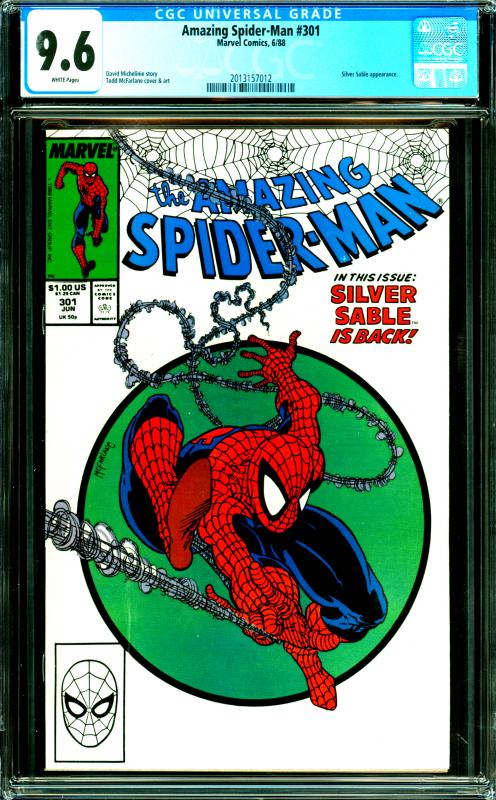 Amazing Spider-Man #301 CGC Graded 9.6 Silver Sable Appearance