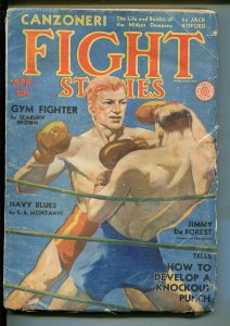 Fight Stories 4/1932-Fiction House-boxing pulp-Tony Canzoneri-rare pulp-VG MINUS