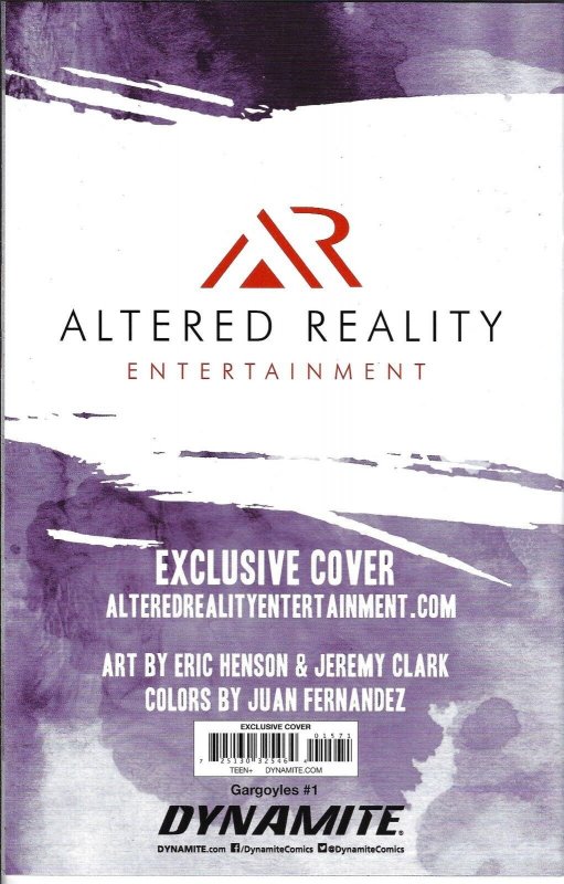 Gargoyles #1 2022 Clark Signed Altered Reality Cover Dynamite EB205