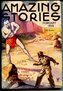 Amazing Stories 2/1935-Tech Pubs-pulp format-rare transistional period title-VG-