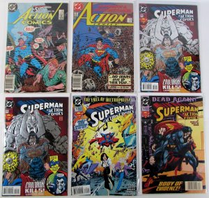 Action Lot of 6 #578, 585, 695 x2, 700, 705 DC (1986) 1st Print Comic Books