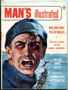 Man's Illustrated Magazine #1 July 1955-FIGHTING INDIAN-ELECTRIC CHAIR G/VG