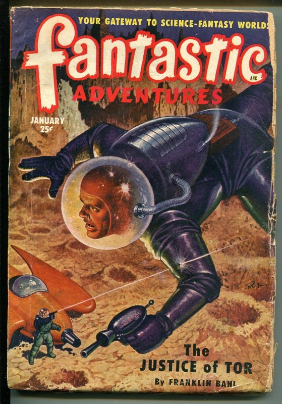 FANTASTIC ADVENTURES 1/1951-ZIFF-DAVIS-PULP SCI-FI-CLIFFORD SIMAK-JOHN JAKES-g