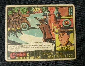 G-Men & Heroes of the Law Wanted Killers R60 Gum Card #14 VG+ - (1936) ITB WH