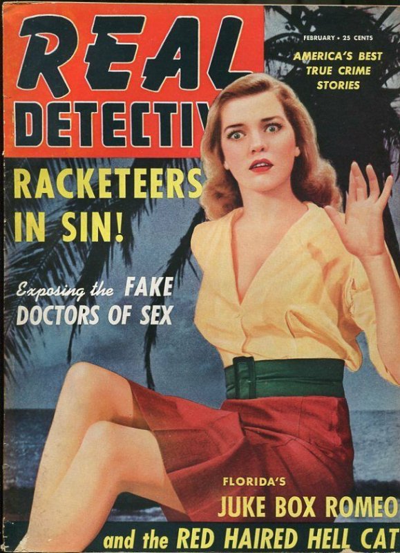 REAL DETECTIVE FEB 1942-WILD TRUE CRIME-PULP-MAGAZINE VG