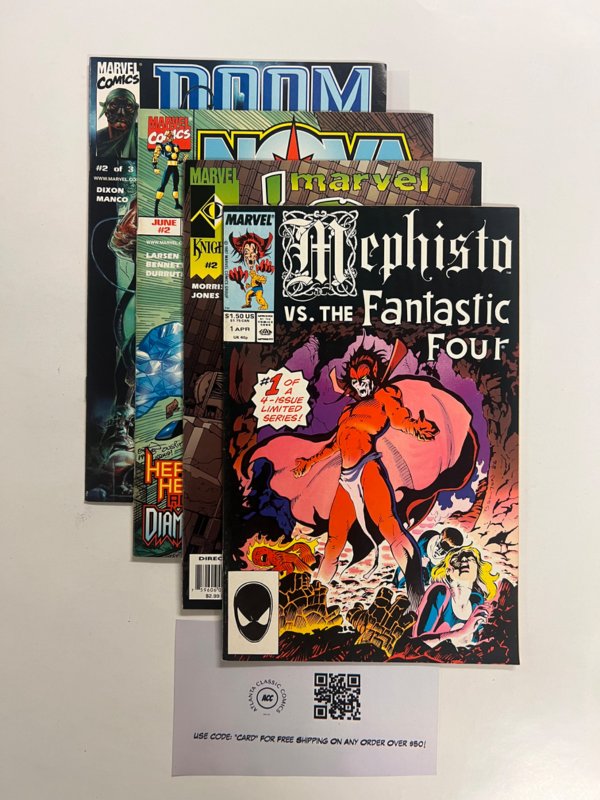 4 Marvel Comics Mephisto # 1 + Boy # 2 + Nova # 2 + Doom # 2 Thor Hulk 6 JS26