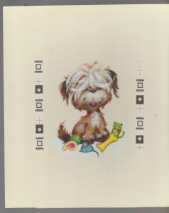 BIRTHDAYS HAPPEN Cute Puppy Dog w/ Bone & Toys 8x10 Greeting Card Art #B8022