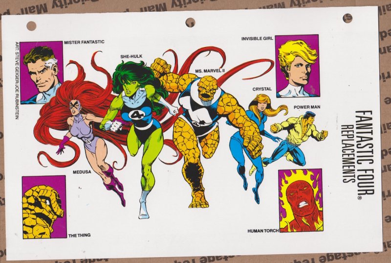 Official Handbook of the Marvel Universe Sheet - Fantastic Four Replacements