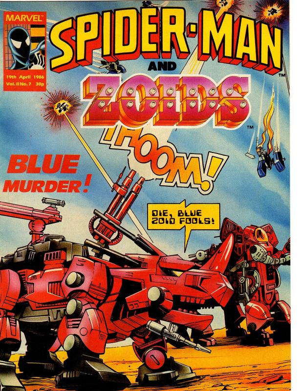 Spider-Man and Zoids UK Comics Magazine Vol. 2 No. 7 April 19 1986 Blue Murder! 