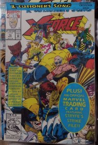 X-FORCE  #  16 1992 MARVEL DISNEY  CABLE X-CUTIONERS SONG PT 4 POLYBAGGED W CARD