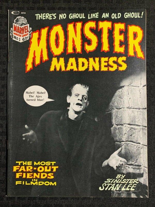 1972 MONSTER MADNESS Magazine #1 FVF 70 Stan Lee / Frankenstein Cover