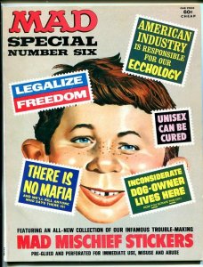 MAD SPECIAL #6-INCLUDES BONUS STICKERS-BERG-DRUCKER-MARTIN-1972-vf+