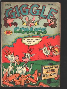 Giggle #20 1945-Creston-Superkatt appears-Ken Hultgren-Violent WWII slapstick...