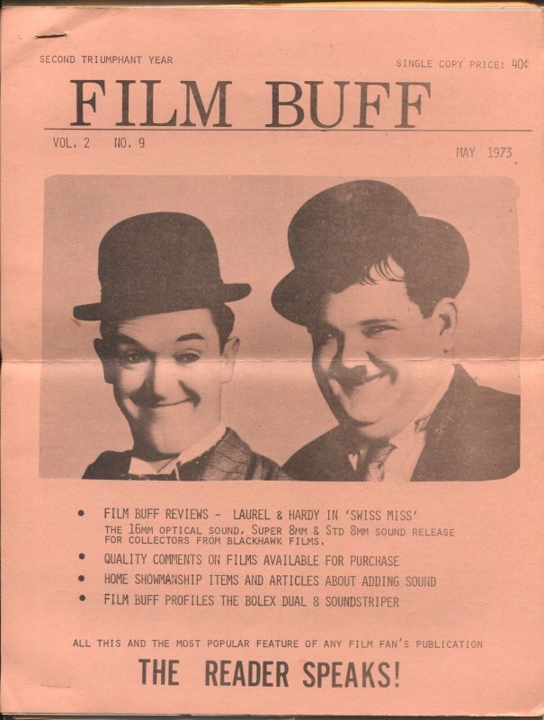 Film Buff #9 5/1973-Laurel & Hardy-historic info-VG