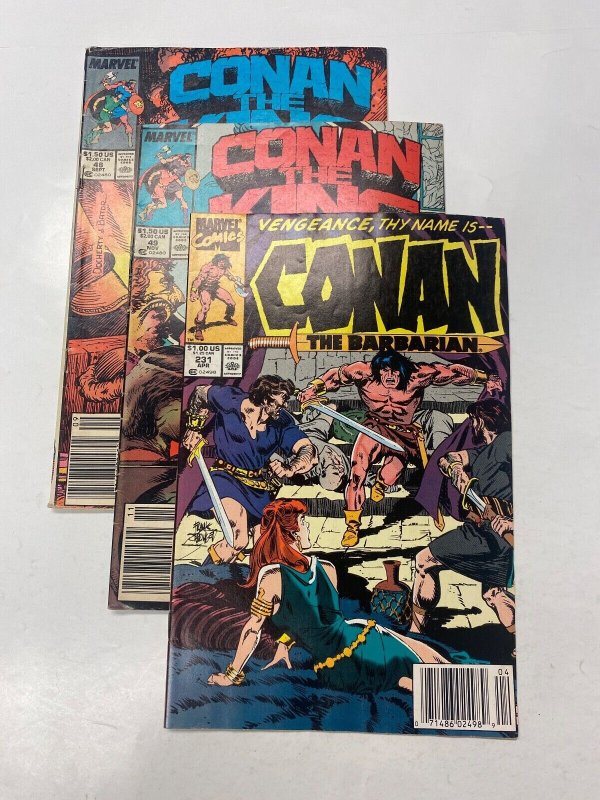 3 MARVEL comic books Conan King #48 49 Conan Barbarian #231 36 KM15