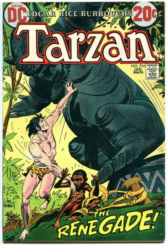 TARZAN of the APES #216, FN, Edgar Rice Burroughs, Joe Kubert,1972,more in store