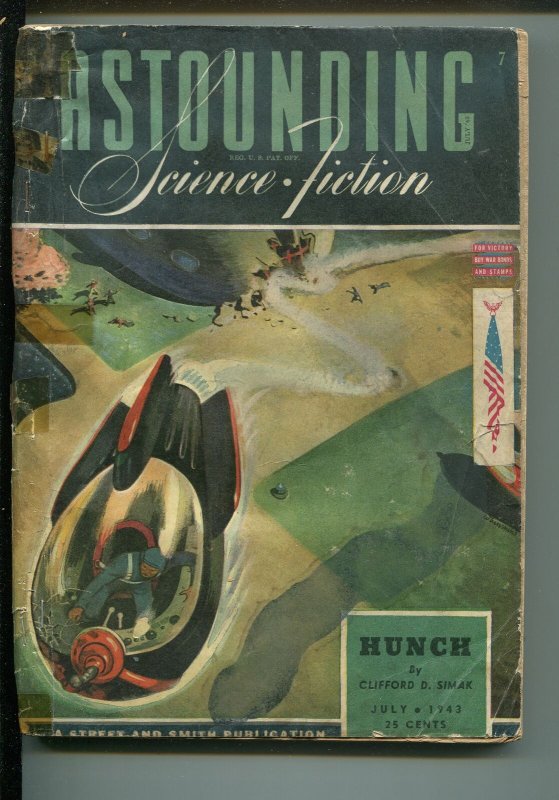 ASTOUNDING SCIENCE FICTION 07/1943-PULP SCI-FI- VAN VOGT-FRITZ LEIBER-good minus