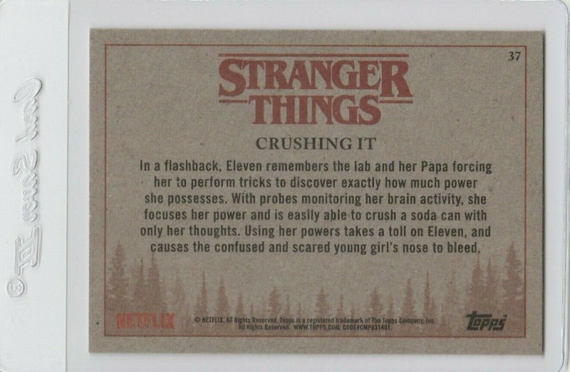 Stranger Things Crushing It 37 Topps Netflix 2018 Season One trading card